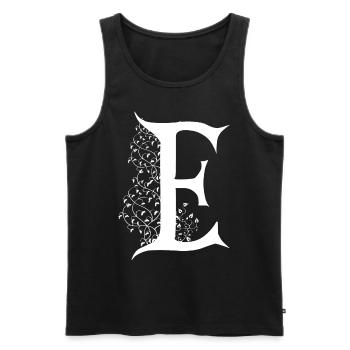 Brief E Monogramm Kalligraphie Gothic Witch WiccaA - Männer Premium Bio Tank Top - Schwarz - Vorne - AI Model Male 178 light (178cm)