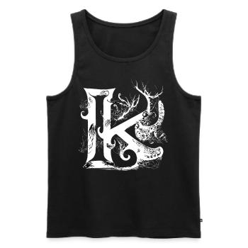Buchstabe K Monogramm Handgezeichnete Typografie G - Männer Premium Bio Tank Top - Schwarz - Vorne - AI Model Male 178 light (178cm)