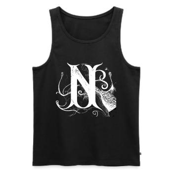 Buchstabe N Monogramm Handgezeichnete Typografie G - Männer Premium Bio Tank Top - Schwarz - Vorne - AI Model Male 178 light (178cm)