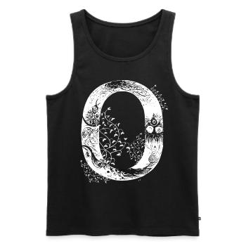 Brief o Monogramm Hand gezeichnet Gothic Witch Wic - Männer Premium Bio Tank Top - Schwarz - Vorne - AI Model Male 178 light (178cm)