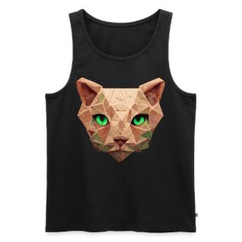 Sphinx Cat Polygon Low Poly Cats Gesicht - Männer Premium Bio Tank Top - Schwarz - Vorne - Michal (187cm)