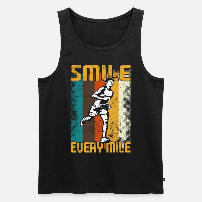 Running Runner Half Marathon - Männer Premium Bio Tank Top - Schwarz