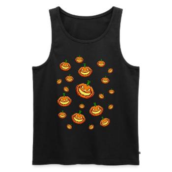 Spooky Pumpkins Halloween - Men's Premium Organic Tank Top - black - Front - Michal (187cm)