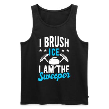 Curling Stein Curler - Männer Premium Bio Tank Top - Schwarz - Vorne - AI Model Male 178 light (178cm)