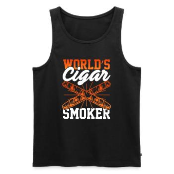 Rauchen Tabak Rauchen Zigarrenliebhaber - Männer Premium Bio Tank Top - Schwarz - Vorne - AI Model Male 178 light (178cm)