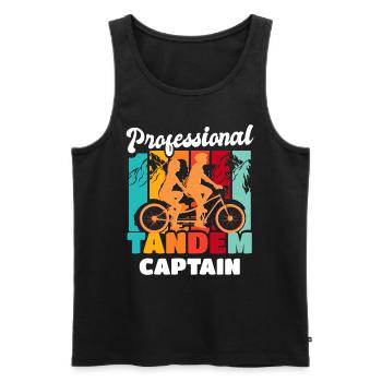 Cycling Professional Tandem Captain - Men's Premium Organic Tank Top - black - Front - AI Model Male 178 light (178cm)