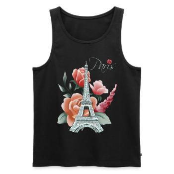 Eiffel Tower-Roses-Love-Paris-French-Love-Fra - Men's Premium Organic Tank Top - black - Front - Michal (187cm)