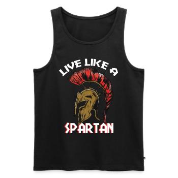 Spartan Warrior Sparta Casque Gladiator Antique Gr - Débardeur bio Premium Homme - noir - Devant - Michal (187cm)