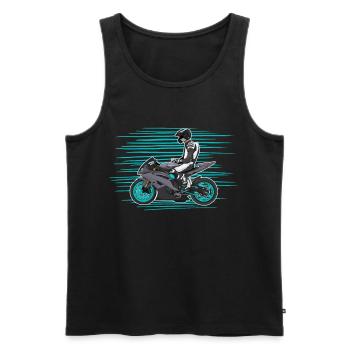 Motorcycle Lifestyle / Motorcycle / Motorcycle biker - Men's Premium Organic Tank Top - black - Front - Michal (187cm)