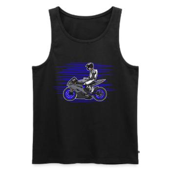 Moto Lifestyle / Moto / Moto motard - Débardeur bio Premium Homme - noir - Devant - Michal (187cm)