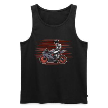 Motorcycle Lifestyle / Motorcycle / Motorcycle biker - Men's Premium Organic Tank Top - black - Front - Michal (187cm)