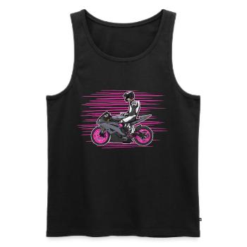 Motorcycle Lifestyle / Motorcycle / Motorcycle biker - Men's Premium Organic Tank Top - black - Front - Michal (187cm)
