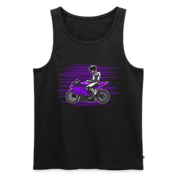 Moto Lifestyle / Moto / Moto motard - Débardeur bio Premium Homme - noir - Devant - Michal (187cm)