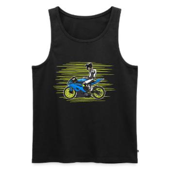 Moto Lifestyle / Moto / Moto motard - Débardeur bio Premium Homme - noir - Devant - Michal (187cm)