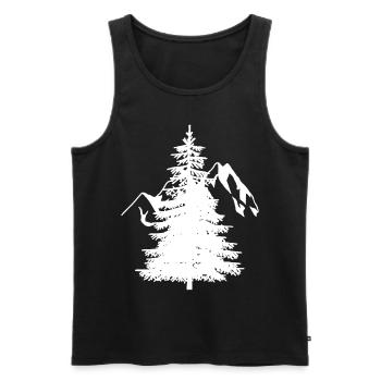 Sapin Épicéa Conifères Montagnes naturelles Alpes de montagne - Débardeur bio Premium Homme - noir - Devant - Michal (187cm)