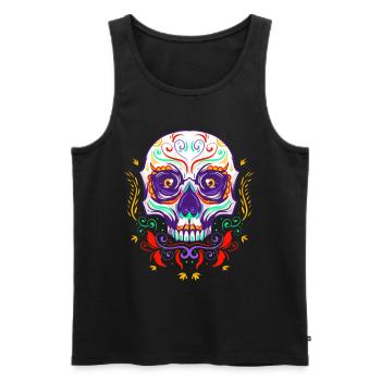 Sugar Skull Cinco De Mayo Day Of The Dead - Männer Premium Bio Tank Top - Schwarz - Vorne - Michal (187cm)
