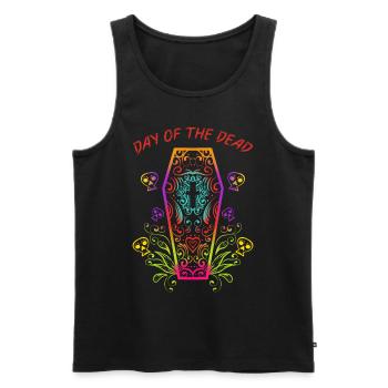 Day Of The Dead Casket Dia De Los Muertos - Men's Premium Organic Tank Top - black - Front - Michal (187cm)