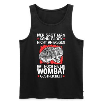 Wombats streicheln Beuteltier Wombat - Männer Premium Bio Tank Top - Schwarz - Vorne - AI Model Male 178 light (178cm)