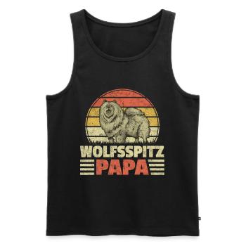 Wolfsspitz Papa deutscher Spitz Keeshond - Männer Premium Bio Tank Top - Schwarz - Vorne - Michal (187cm)