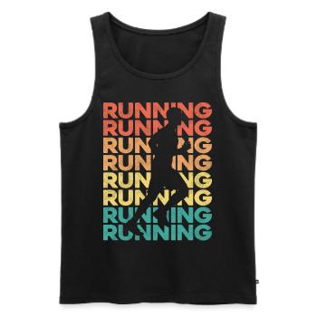 Running Runner Semi-Marathon - Débardeur bio Premium Homme - noir - Devant - Michal (187cm)
