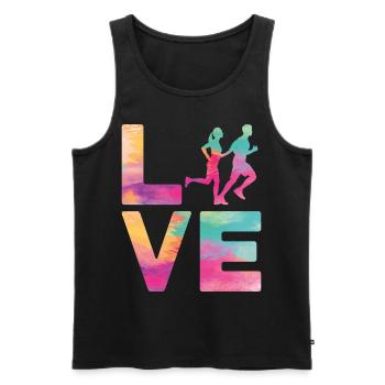 Running Runner Semi-Marathon - Débardeur bio Premium Homme - noir - Devant - Michal (187cm)