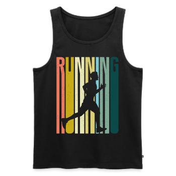 Running Runner Semi-Marathon - Débardeur bio Premium Homme - noir - Devant - Michal (187cm)