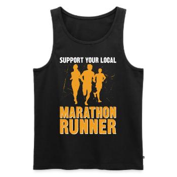 Running Runner Half Marathon - Männer Premium Bio Tank Top - Schwarz - Vorne - Michal (187cm)