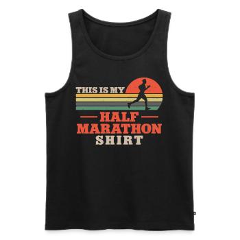 Running Runner Half Marathon - Männer Premium Bio Tank Top - Schwarz - Vorne - Michal (187cm)