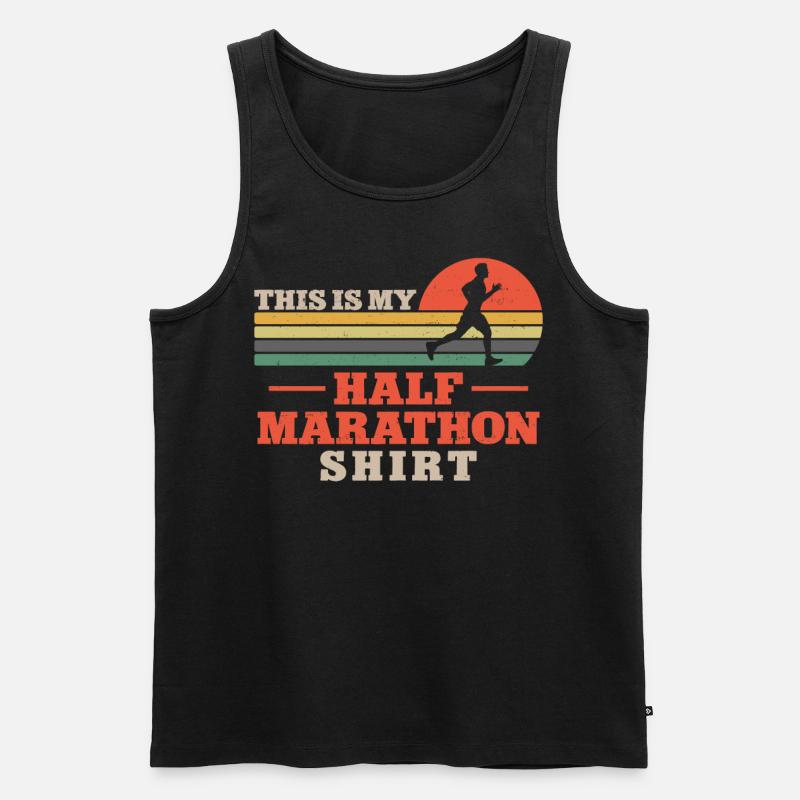 Running Runner Half Marathon - Männer Premium Bio Tank Top - Schwarz