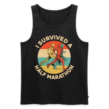 Running Runner Half Marathon - Männer Premium Bio Tank Top - Schwarz - Vorne - Michal (187cm)