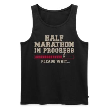 Running Runner Half Marathon - Männer Premium Bio Tank Top - Schwarz - Vorne - Michal (187cm)