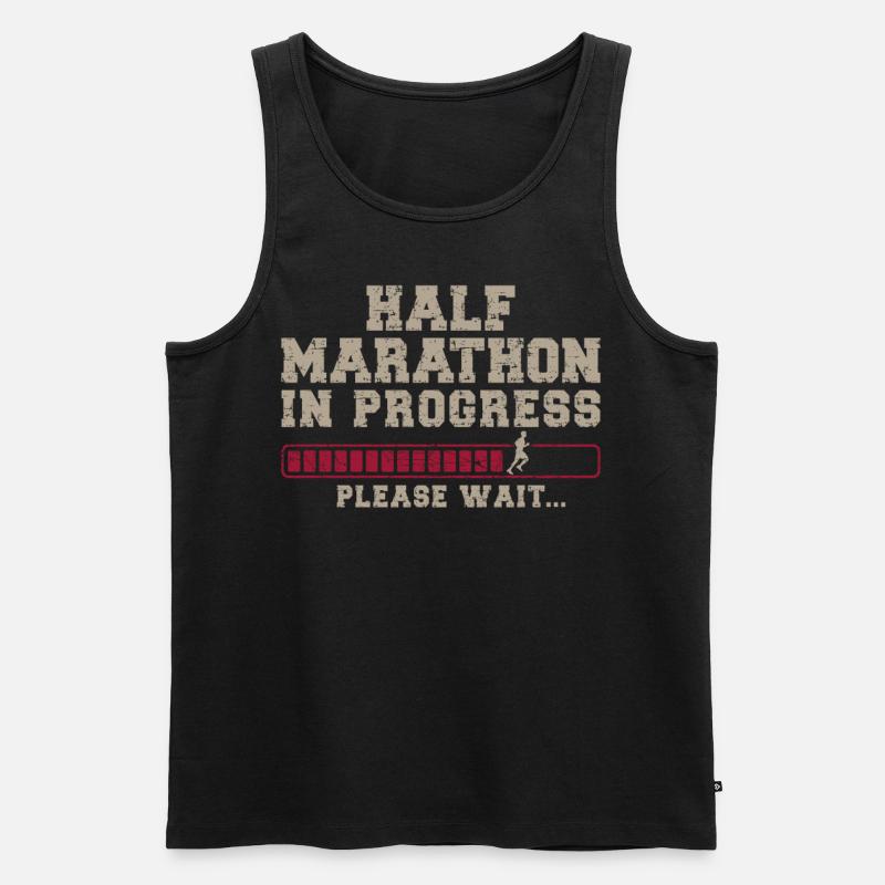 Running Runner Half Marathon - Männer Premium Bio Tank Top - Schwarz