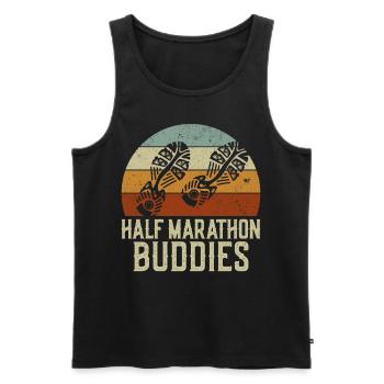 Running Runner Half Marathon - Männer Premium Bio Tank Top - Schwarz - Vorne - Michal (187cm)