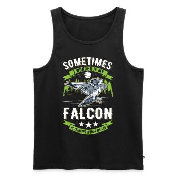 Falcon Gift Falcon Breeding Falcon Breeder Falconer - Men's Premium Organic Tank Top - black - Front - AI Model Male 178 light (178cm)