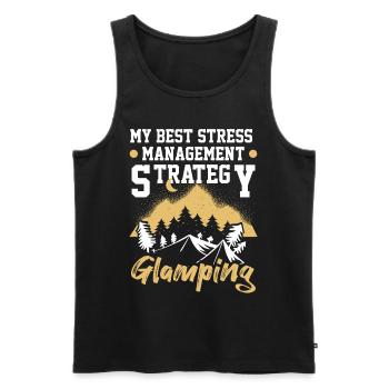 Glamping Camping Glamper - Männer Premium Bio Tank Top - Schwarz - Vorne - AI Model Male 178 light (178cm)
