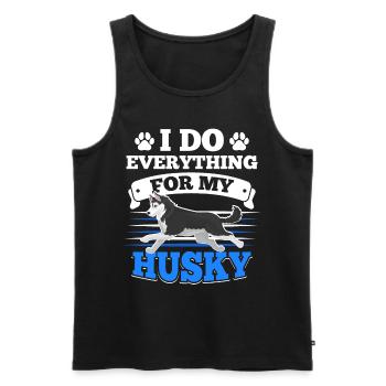 Husky Huskies dog owners - Men's Premium Organic Tank Top - black - Front - AI Model Male 178 light (178cm)