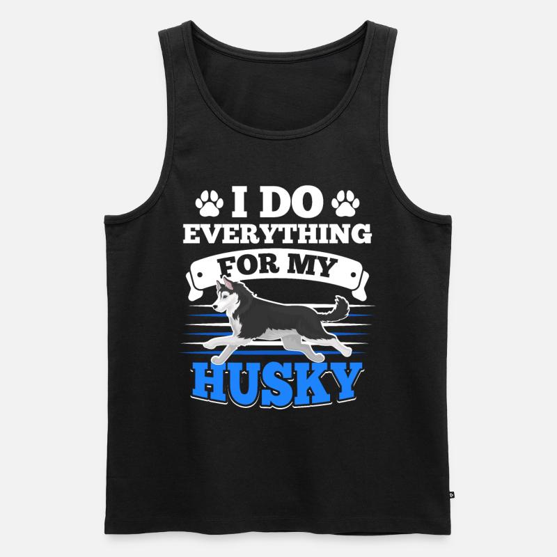 Husky Huskies Hundehalter - Männer Premium Bio Tank Top - Schwarz