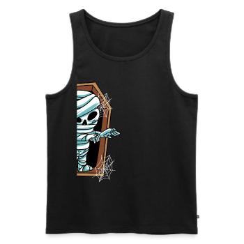 Mumie im Grab Halloween - Männer Premium Bio Tank Top - Schwarz - Vorne - Michal (187cm)