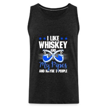 Smoking Tobacco Smoker Cigar Pipes Lover - Men's Premium Organic Tank Top - charcoal grey - Front - Alexander (188cm)