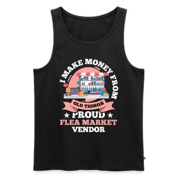 Basar Stolzer Flohmarktverkäufer Junkie - Männer Premium Bio Tank Top - Schwarz - Vorne - AI Model Male 178 light (178cm)