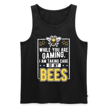 Care of my bees Beekeeping Beekeeper Bienenliebh - Men's Premium Organic Tank Top - black - Front - Michal (187cm)