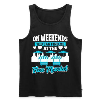 Sammlerstücke Tauschbörse Junkie Verkäufer - Männer Premium Bio Tank Top - Schwarz - Vorne - AI Model Male 178 light (178cm)