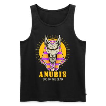 Anubis Soleil Dieu des Pyramides Mortes Égypte Souv - Débardeur bio Premium Homme - noir - Devant - Michal (187cm)