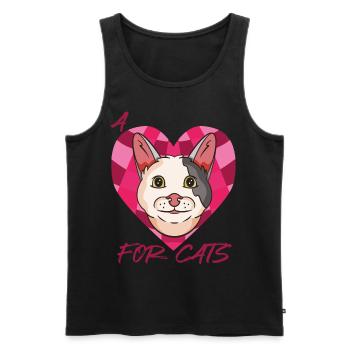 Siamese cat A heart for cats Kitten Cat Cat - Men's Premium Organic Tank Top - black - Front - AI Model Male 178 light (178cm)