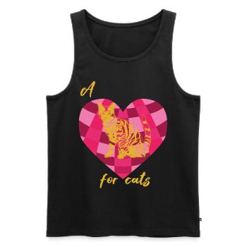 Bengal Cat Heart for Cats Kitten Cat Cat - Men's Premium Organic Tank Top - black - Front - Michal (187cm)
