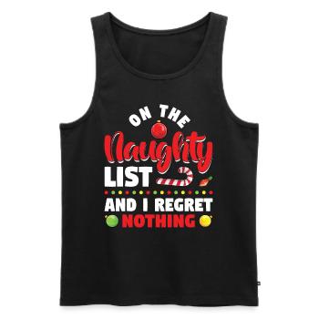 On the naughty list and I have no regrets - Men's Premium Organic Tank Top - black - Front - AI Model Male 178 light (178cm)