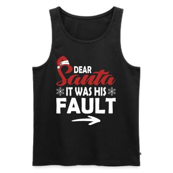 Dear Santa Claus, it was his fault - Men's Premium Organic Tank Top - black - Front - Michal (187cm)