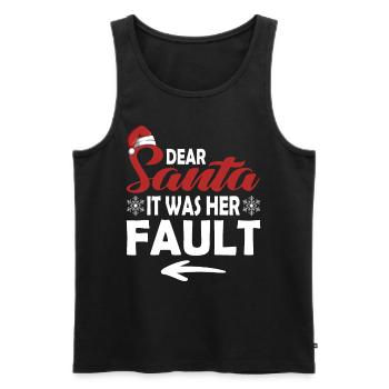 Dear Santa Claus, it was her fault - Men's Premium Organic Tank Top - black - Front - Michal (187cm)