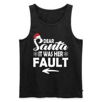 Dear Santa Claus, it was her fault - Men's Premium Organic Tank Top - black - Front - Michal (187cm)