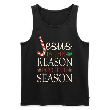 Jesus Is The Reason For The Season Weihnachten - Männer Premium Bio Tank Top - Schwarz - Vorne - Michal (187cm)